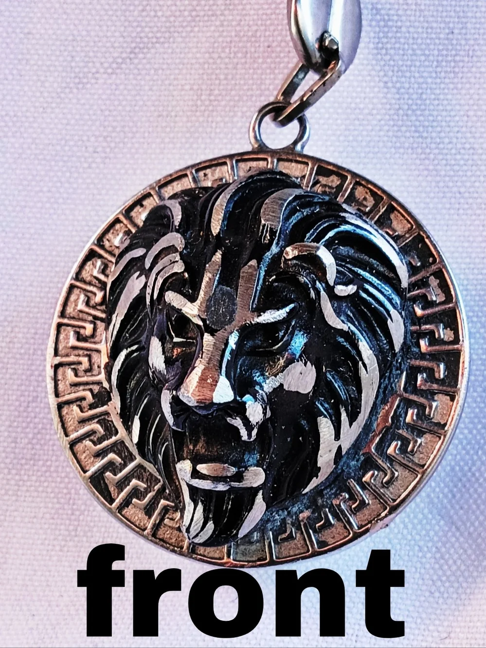 LEO by Dannys Chainz All Stainless Steel Lionhead Link Necklace.